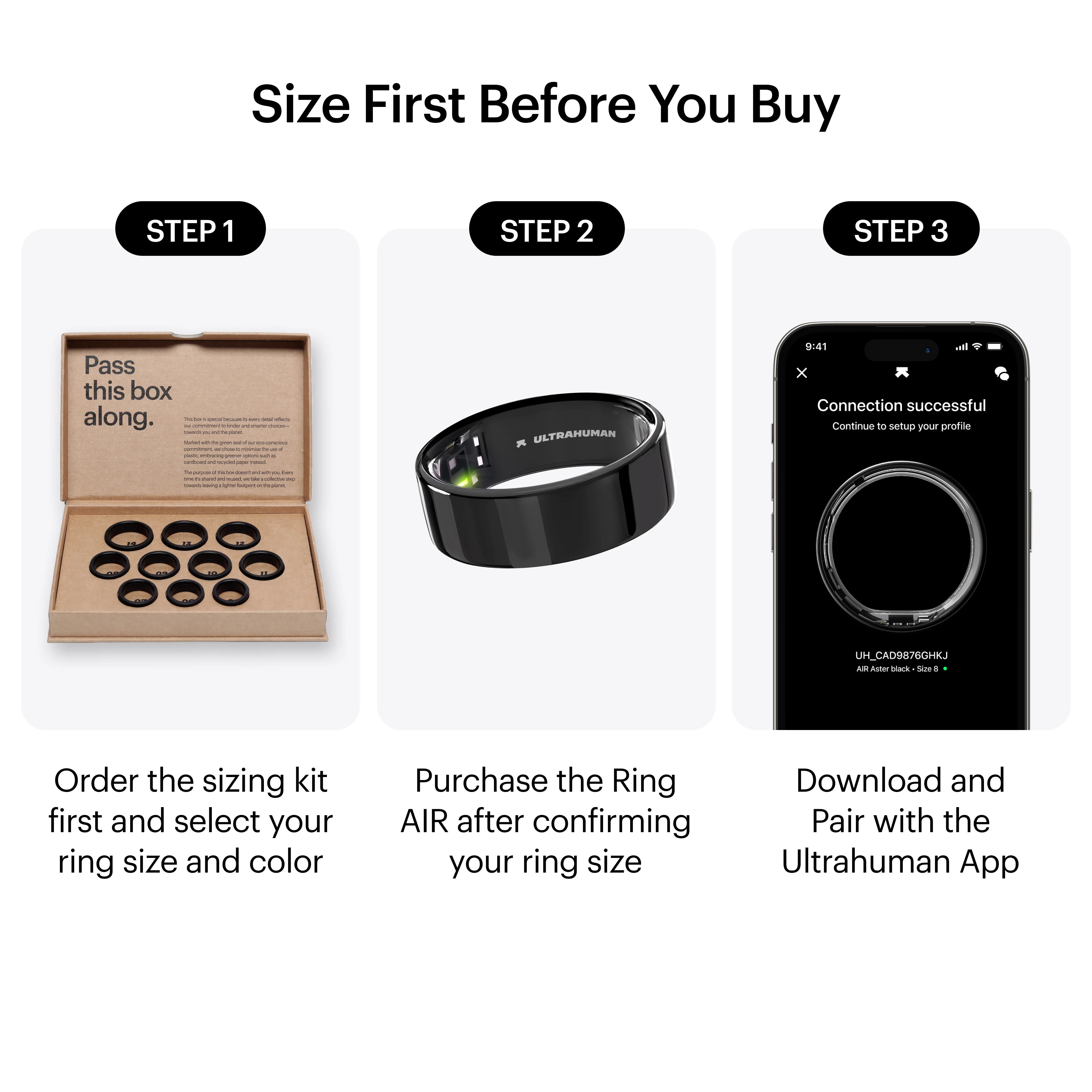 ULTRAHUMAN Ring AIR – Smart Fitness, Sleep & Activity Tracker for Men/Women (Aster Black) 14 - Image 2